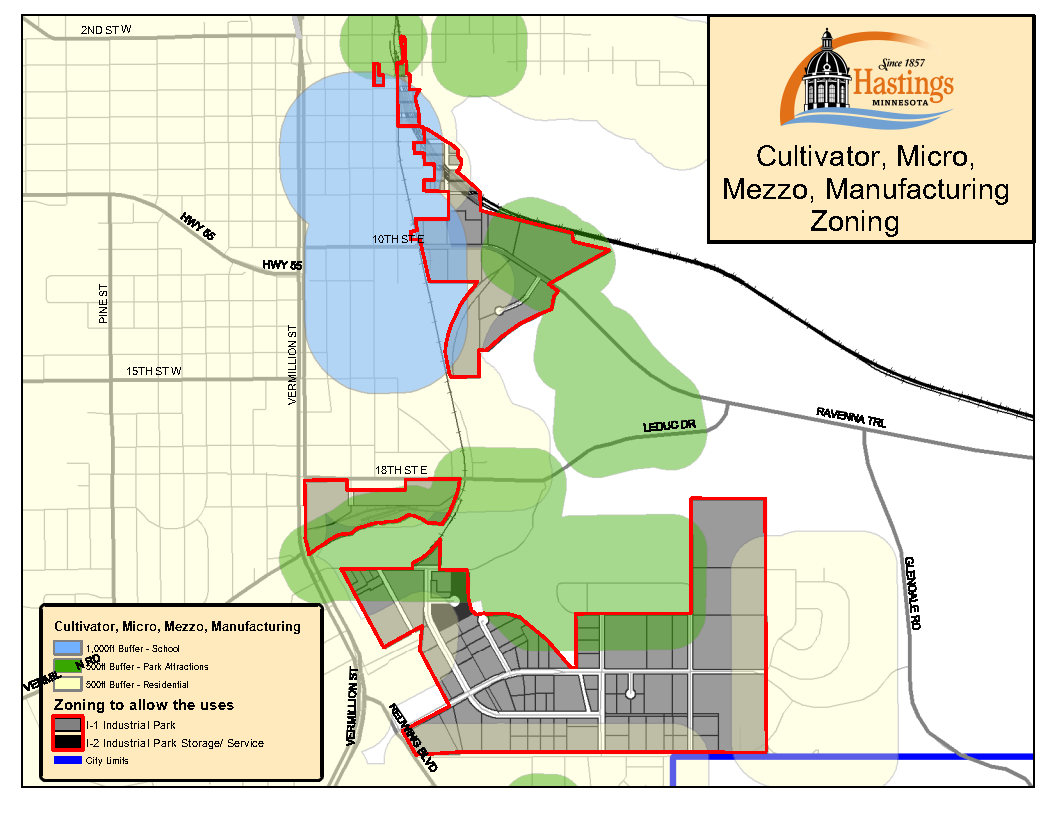 Cultivator, Micro, Mezzo, Manufacturing Zoning Map