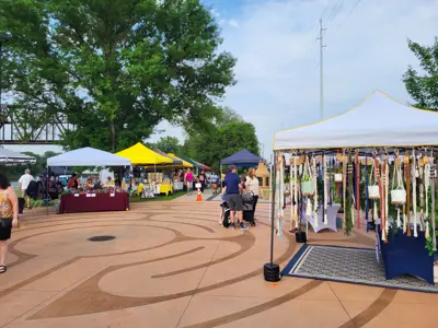 Picture of Vendors at a Music and Market Event. 