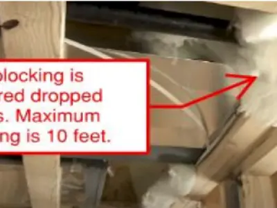 Fire blocking is required dropped soffits.  Maximum spacing is 10 feet.